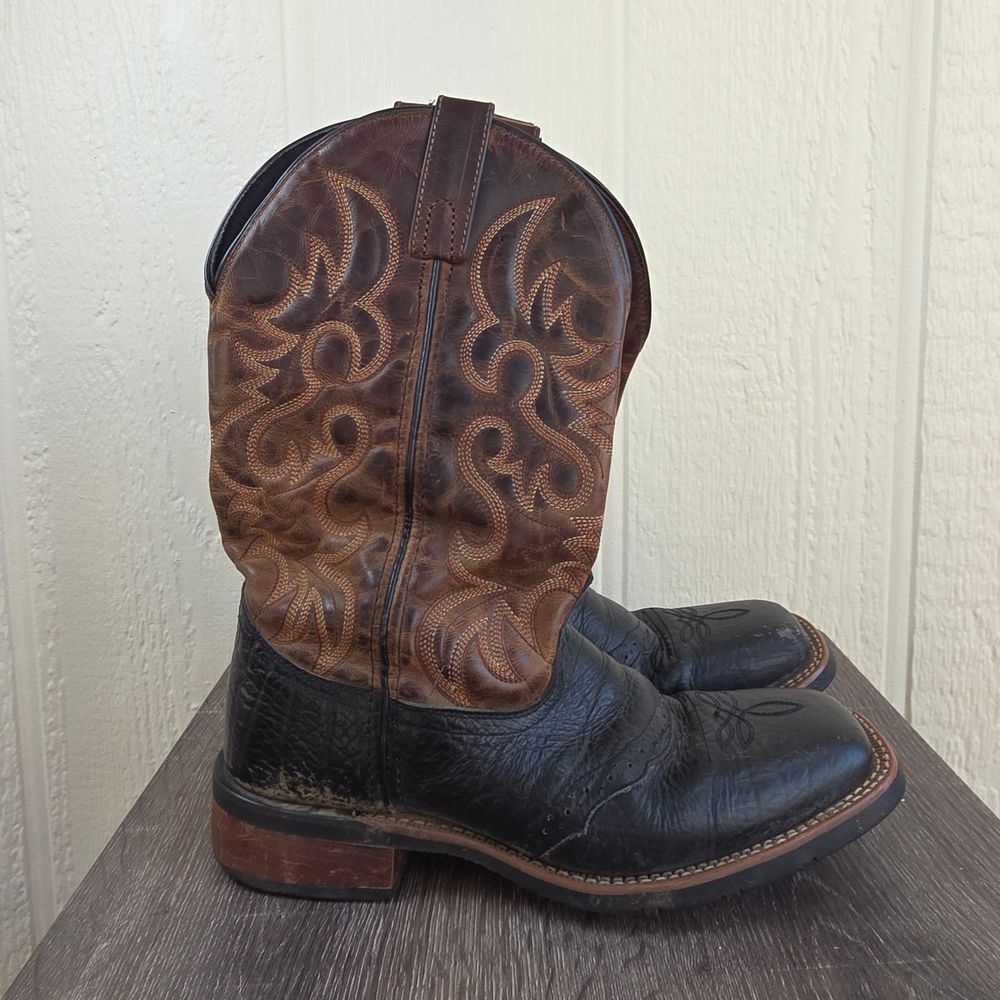 Laredo Black and Brown Cowboy Boots